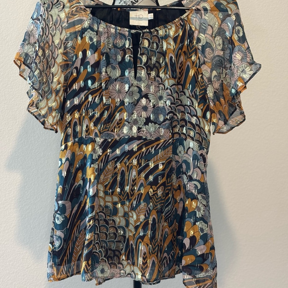 Chic Multicolor Patterned Women's Top - image 1